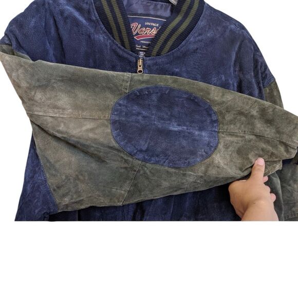 Vintage Varsity Navy Green Suede Leather Jacket Men’s Size XX L Princeton N.J. - Picture 4 of 8